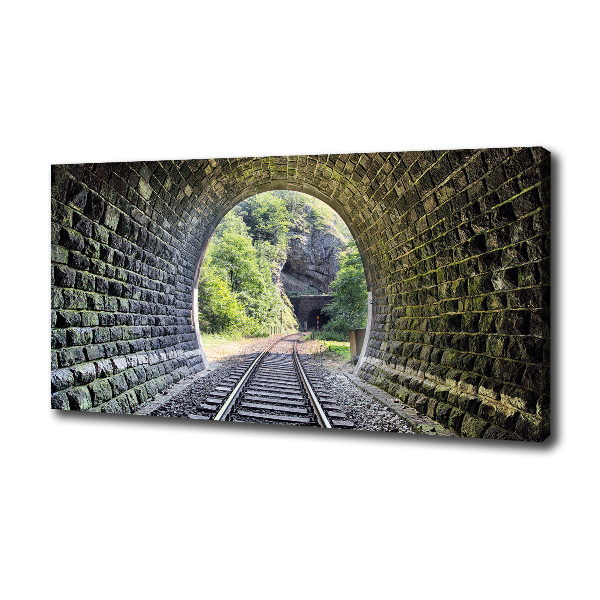 Fotocuadro en lienzo de alta calidad horizontal Túnel ferroviario