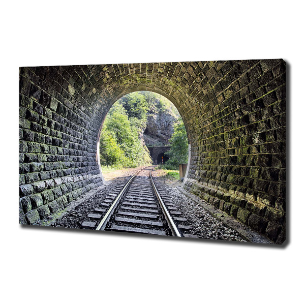 Fotocuadro en lienzo de alta calidad horizontal Túnel ferroviario