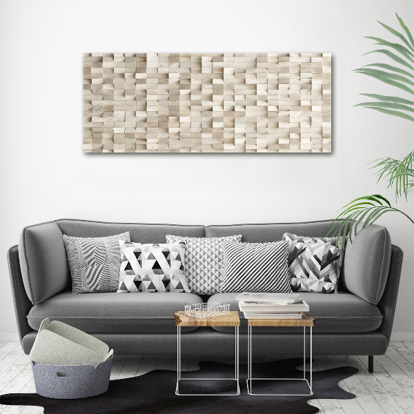Cuadro canvas moderno de gran formato horizontal Cubos de madera