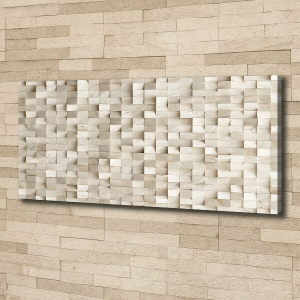 Cuadro canvas moderno de gran formato horizontal Cubos de madera