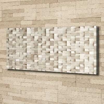 Cuadro canvas moderno de gran formato horizontal Cubos de madera