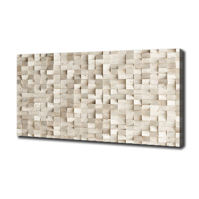 Cuadro canvas moderno de gran formato horizontal Cubos de madera