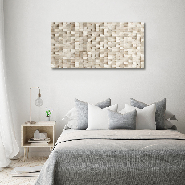 Cuadro canvas moderno de gran formato horizontal Cubos de madera