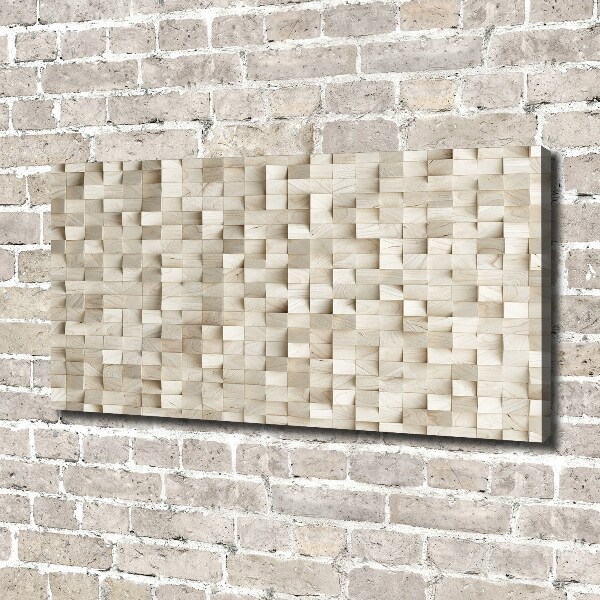Cuadro canvas moderno de gran formato horizontal Cubos de madera