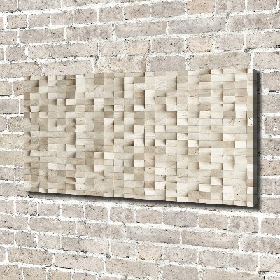Cuadro canvas moderno de gran formato horizontal Cubos de madera