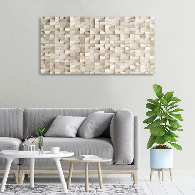 Cuadro canvas moderno de gran formato horizontal Cubos de madera