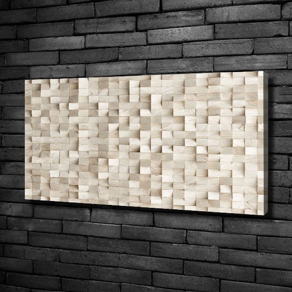 Cuadro canvas moderno de gran formato horizontal Cubos de madera