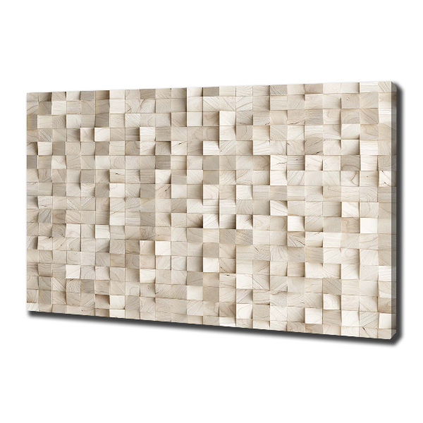 Cuadro canvas moderno de gran formato horizontal Cubos de madera