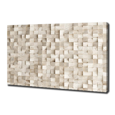 Cuadro canvas moderno de gran formato horizontal Cubos de madera