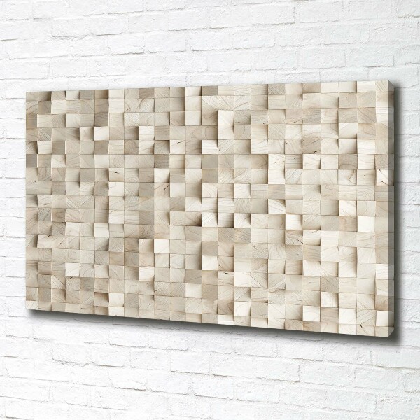 Cuadro canvas moderno de gran formato horizontal Cubos de madera