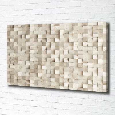 Cuadro canvas moderno de gran formato horizontal Cubos de madera