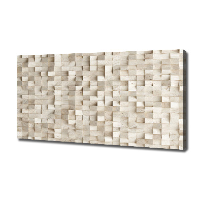 Cuadro canvas moderno de gran formato horizontal Cubos de madera