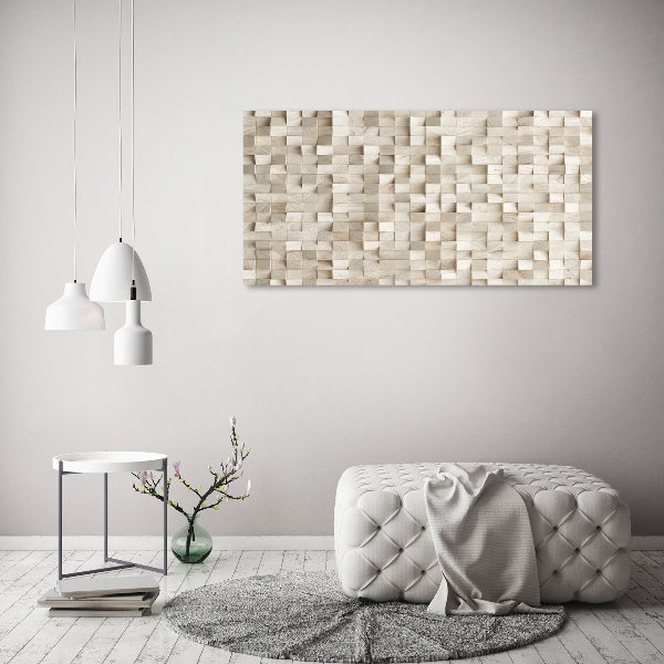 Cuadro canvas moderno de gran formato horizontal Cubos de madera