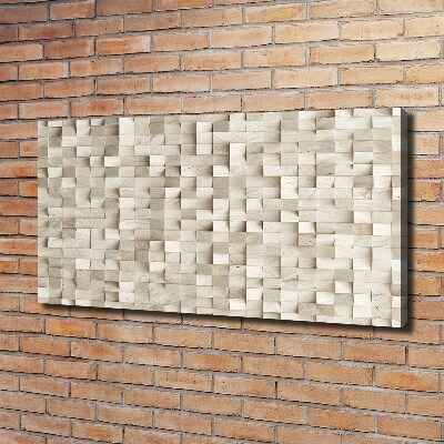 Cuadro canvas moderno de gran formato horizontal Cubos de madera