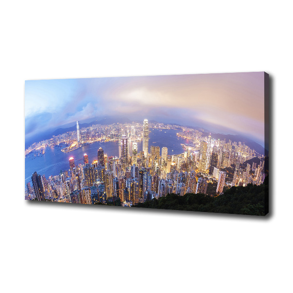 Cuadro canvas con impresión uv duradera horizontal Panorama de Hong Kong