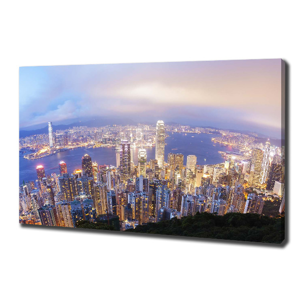 Cuadro canvas con impresión uv duradera horizontal Panorama de Hong Kong