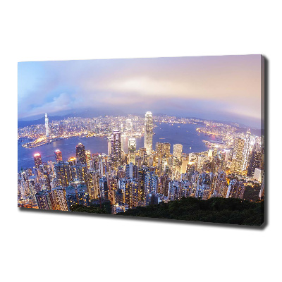 Cuadro canvas con impresión uv duradera horizontal Panorama de Hong Kong