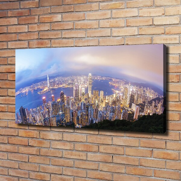 Cuadro canvas con impresión uv duradera horizontal Panorama de Hong Kong
