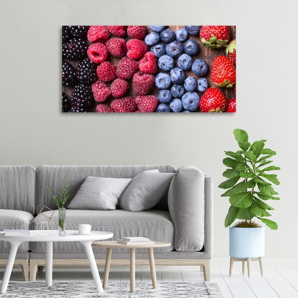 Cuadro canvas con impresión uv duradera horizontal Frutos del bosque