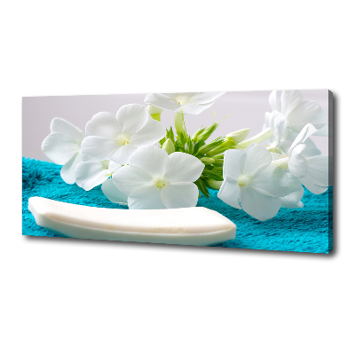 Cuadro canvas con impresión uv duradera horizontal Flores blancas de spa