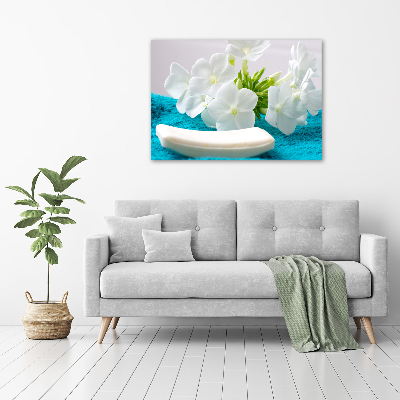 Cuadro canvas con impresión uv duradera horizontal Flores blancas de spa
