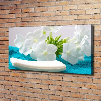 Cuadro canvas con impresión uv duradera horizontal Flores blancas de spa