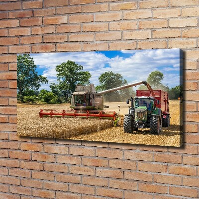 Cuadro canvas con impresión uv duradera horizontal Cosechadora y tractor