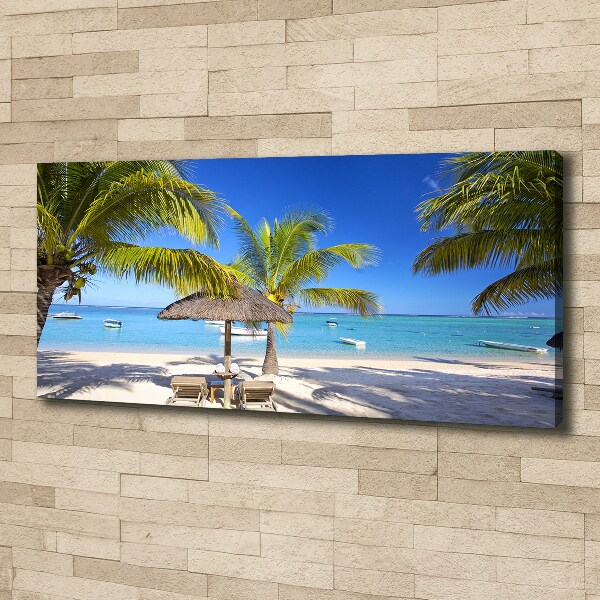 Cuadro canvas moderno de gran formato horizontal Playa Mauricio