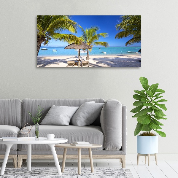 Cuadro canvas moderno de gran formato horizontal Playa Mauricio