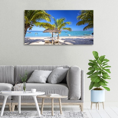 Cuadro canvas moderno de gran formato horizontal Playa Mauricio