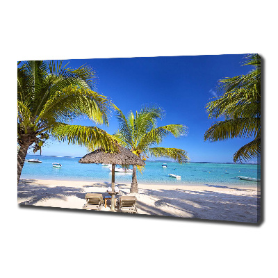 Cuadro canvas moderno de gran formato horizontal Playa Mauricio
