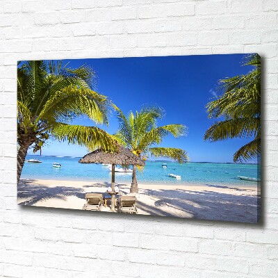 Cuadro canvas moderno de gran formato horizontal Playa Mauricio