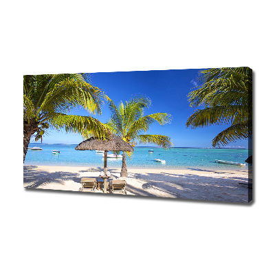 Cuadro canvas moderno de gran formato horizontal Playa Mauricio