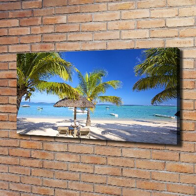 Cuadro canvas moderno de gran formato horizontal Playa Mauricio
