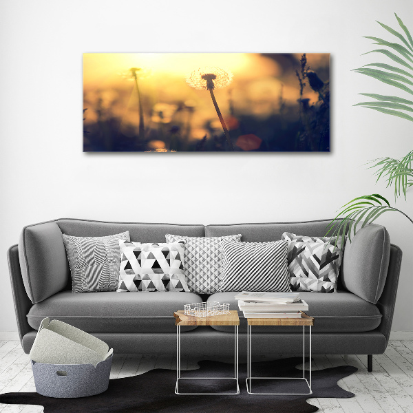 Cuadro canvas moderno de gran formato horizontal Diente de león