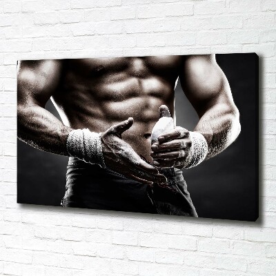 Cuadro canvas con impresión uv duradera horizontal desarrollo muscular
