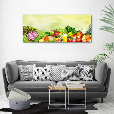 Cuadro canvas moderno de gran formato horizontal Verduras y frutas