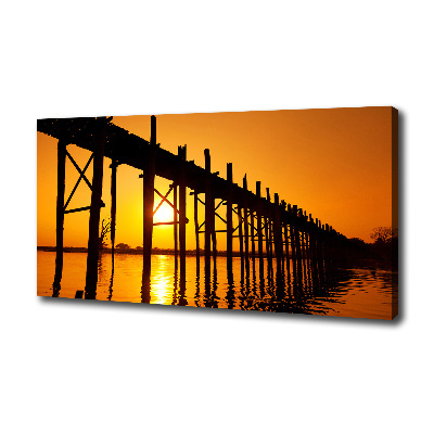 Cuadro canvas moderno de gran formato horizontal Puente del Atardecer