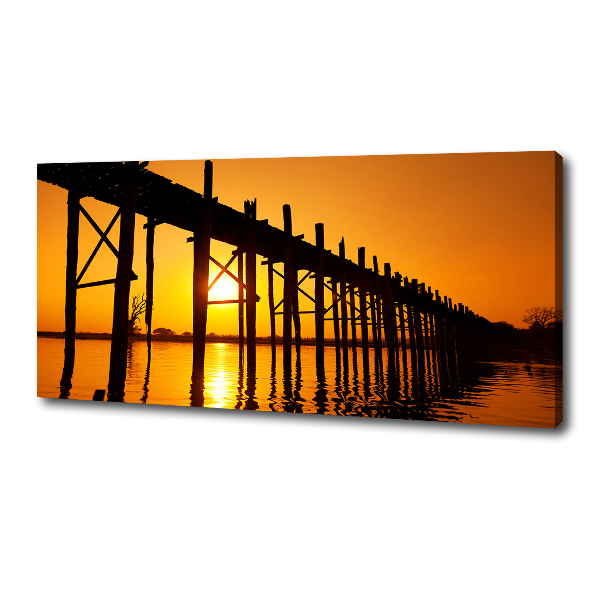 Cuadro canvas moderno de gran formato horizontal Puente del Atardecer