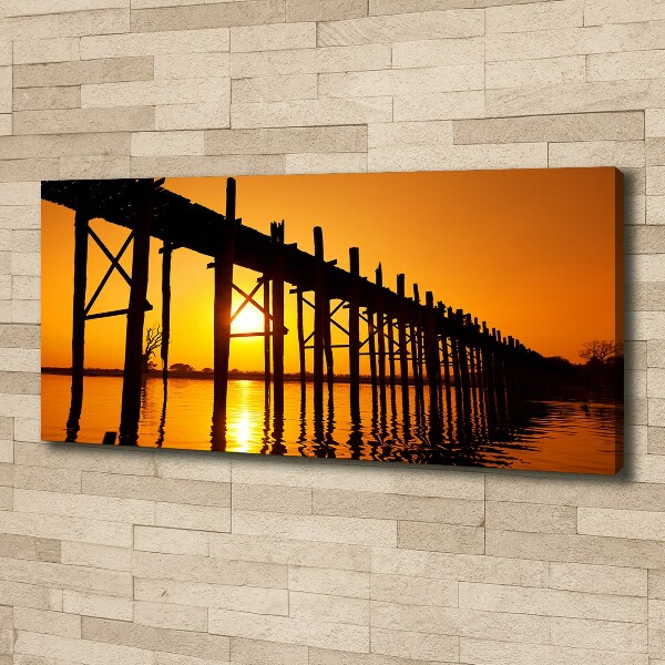 Cuadro canvas moderno de gran formato horizontal Puente del Atardecer