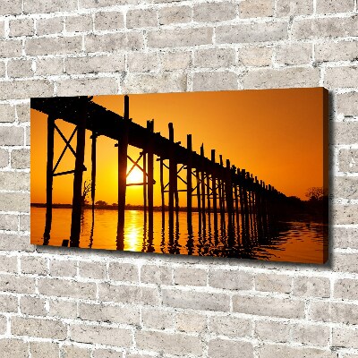 Cuadro canvas moderno de gran formato horizontal Puente del Atardecer