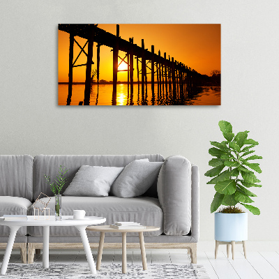 Cuadro canvas moderno de gran formato horizontal Puente del Atardecer
