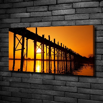 Cuadro canvas moderno de gran formato horizontal Puente del Atardecer