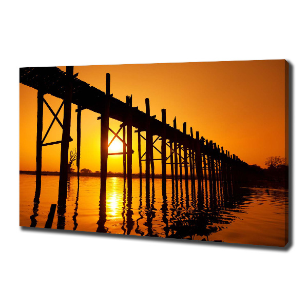 Cuadro canvas moderno de gran formato horizontal Puente del Atardecer