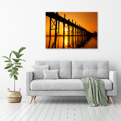 Cuadro canvas moderno de gran formato horizontal Puente del Atardecer