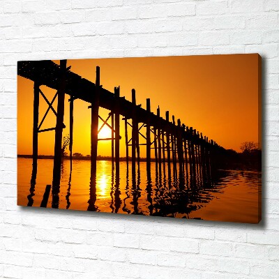 Cuadro canvas moderno de gran formato horizontal Puente del Atardecer