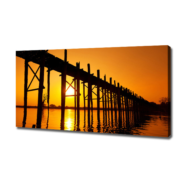 Cuadro canvas moderno de gran formato horizontal Puente del Atardecer