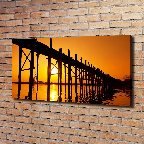 Cuadro canvas moderno de gran formato horizontal Puente del Atardecer