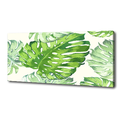 Fotocuadro en lienzo de alta calidad horizontal hojas tropicales