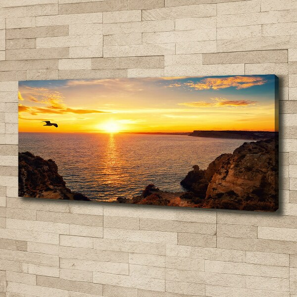 Foto en lienzo con acabado profesional horizontal Mar al atardecer